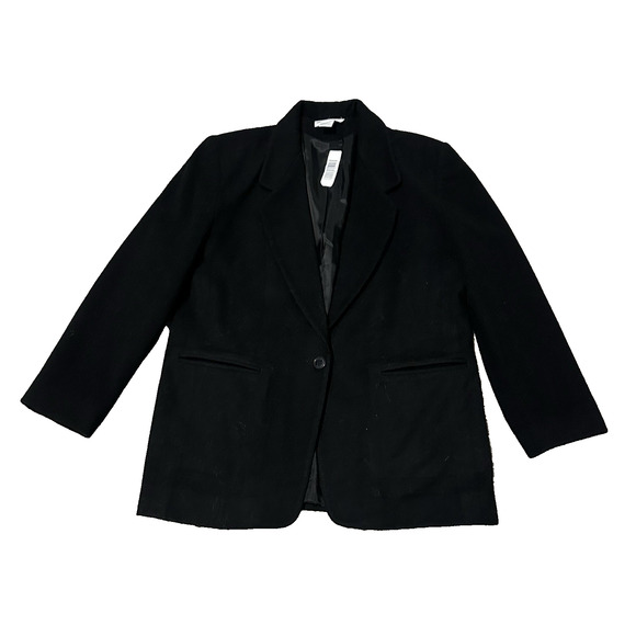 Saks Fifth Avenue Jackets & Blazers - Saks Fifth Avenue Women 12 Blazer Wool Cashmere Single Button Lined Black VTG